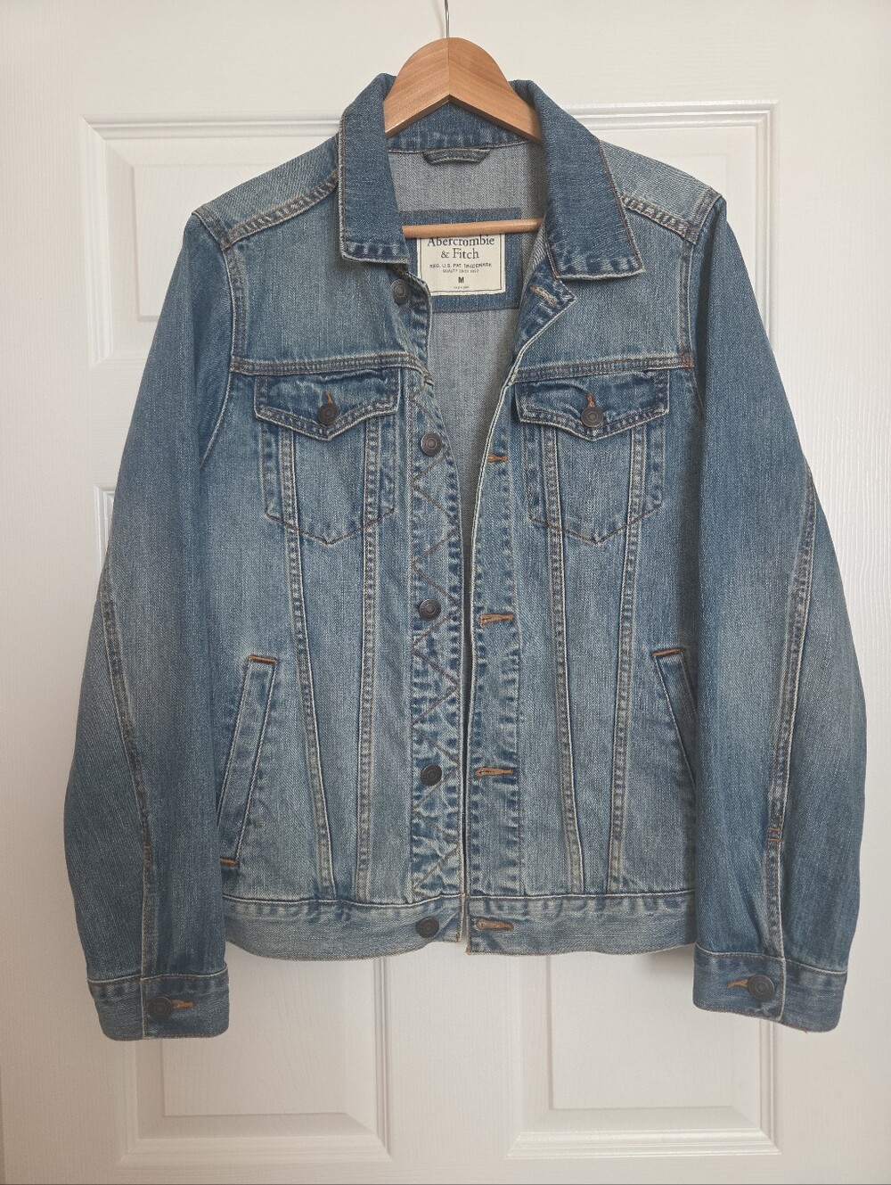 Hollister Denim Jacket Mens Y2K Grunge Trucker Preppy
